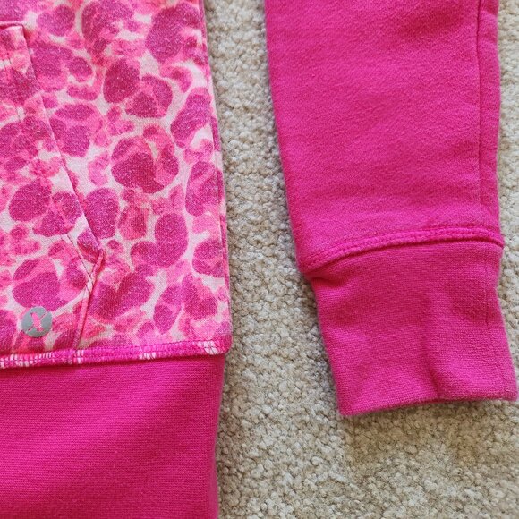 Girls Xersion Hooded Active Sweatshirt – Pink Leopard Print – Size L (10/12) - Picture 2 of 3